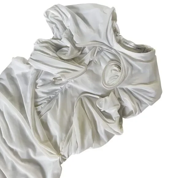 Christopher Esber Venusa Tee Dress in White - Picture 3 of 13